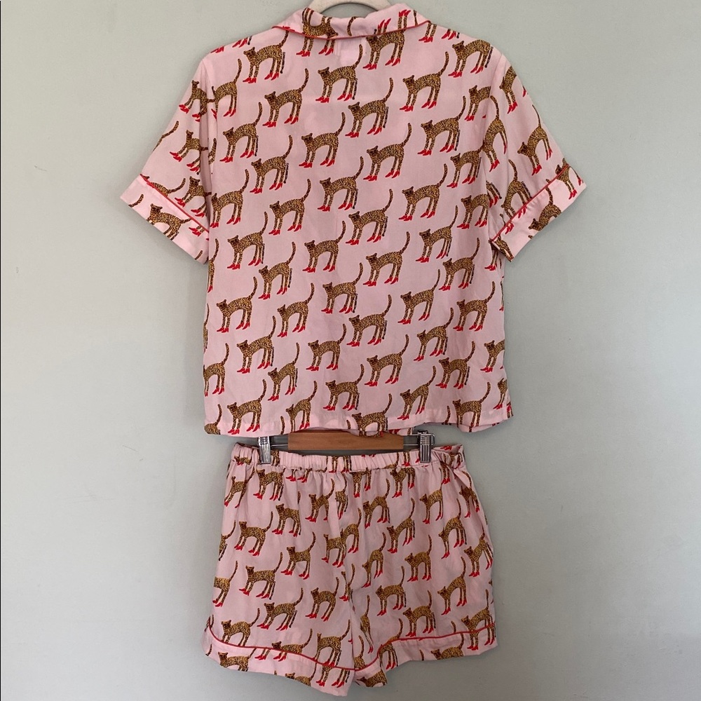 Bouffants & Broken Hearts Women’s Pink Cheetah in Heels Pajama Set Size Medium - Picture 7 of 10